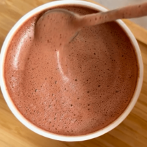 Top view of a M&B hot chocolate