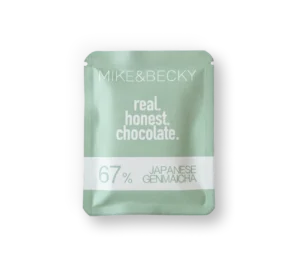 Mike&Becky Mini Japanese Genmaicha 67% organic bean-to-bar chocolate