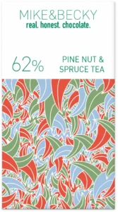 Mike&Becky Pine Nut & Spruce Tea 62% organic bean-to-bar chocolate