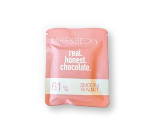 Mike&Becky Mini Smooth Walnut 61% organic bean-to-bar chocolate