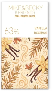 Mike&Becky Vanilla Rooibos Roça Sundy 65% organic bean-to-bar chocolate